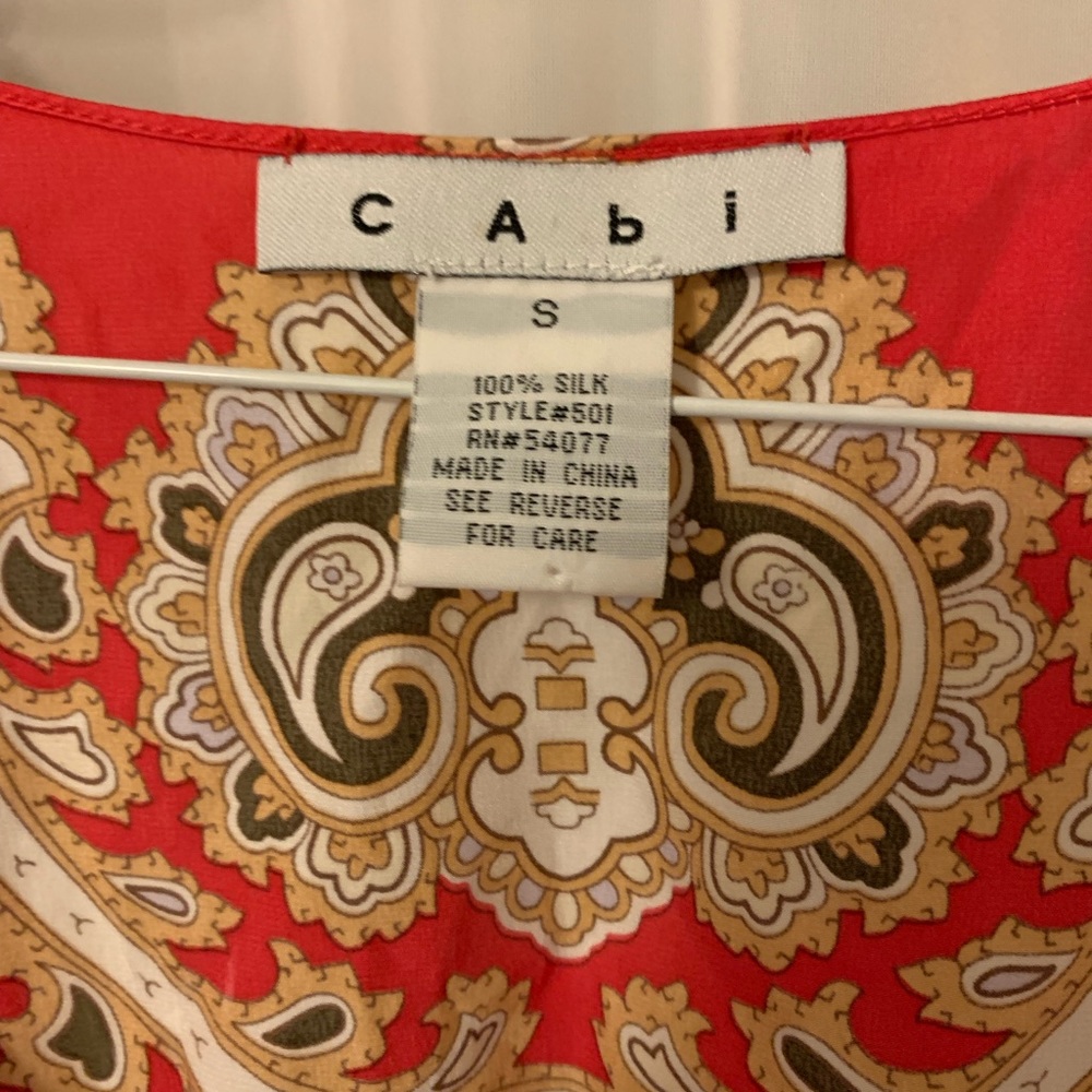 Silk red printed coverup top